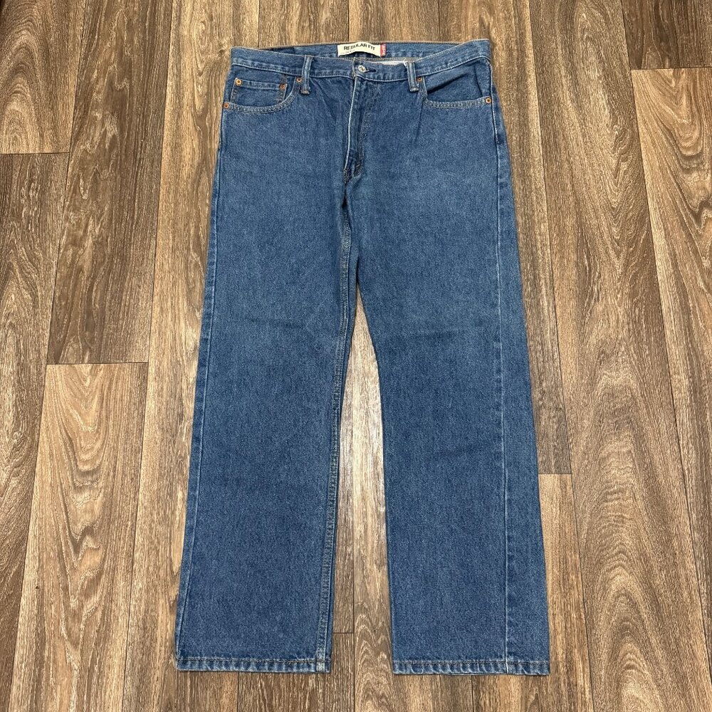 Vintage Levi's 505 Jeans Men's 36x30 Medium Wash Relaxed Fit Stretch Denim